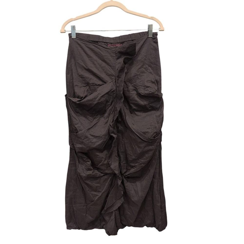 Y2K SINAMMON FAIRY RUFFLE V FRONT MAXI GREY SKIRT Low Rise SMALL Indie Baddie